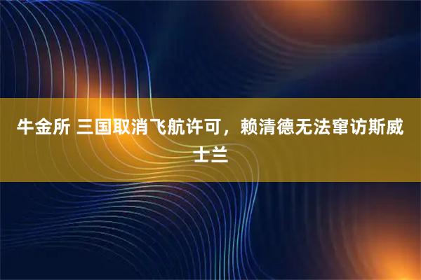 牛金所 三国取消飞航许可，赖清德无法窜访斯威士兰
