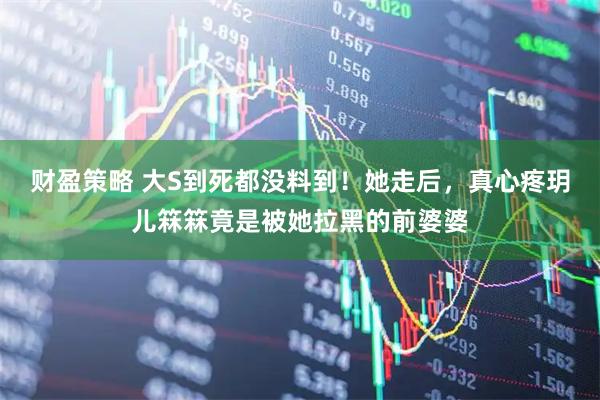 财盈策略 大S到死都没料到！她走后，真心疼玥儿箖箖竟是被她拉黑的前婆婆